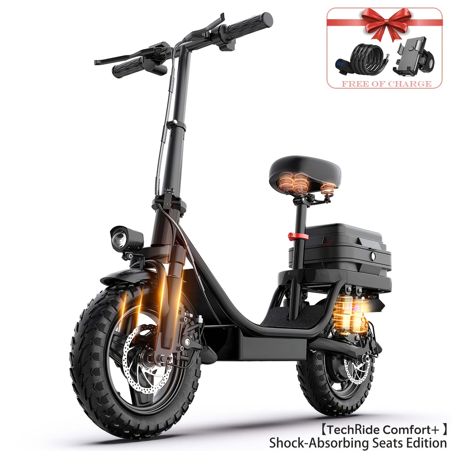 Adult Electric Bicycle, Compact Ebike Featuring a 740W Peak Motor, 48V Detachable Battery, Speeds Up to 25MPH & Ranges Between 10-45 Miles (Pedal Assist Level 1), Front Suspension, Flat-Resistant Tires, Ideal for Both Off-Roa
