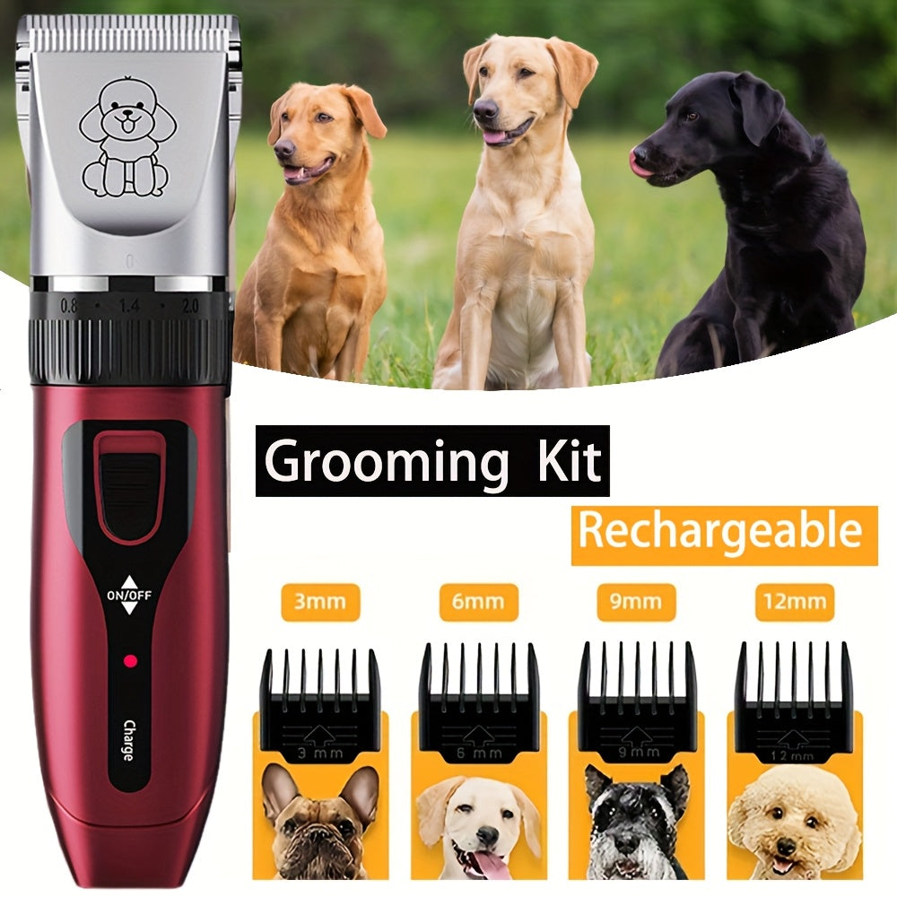 Pet Grooming Kit USB Rechargeable 4-in-1 Low-Noise Cordless