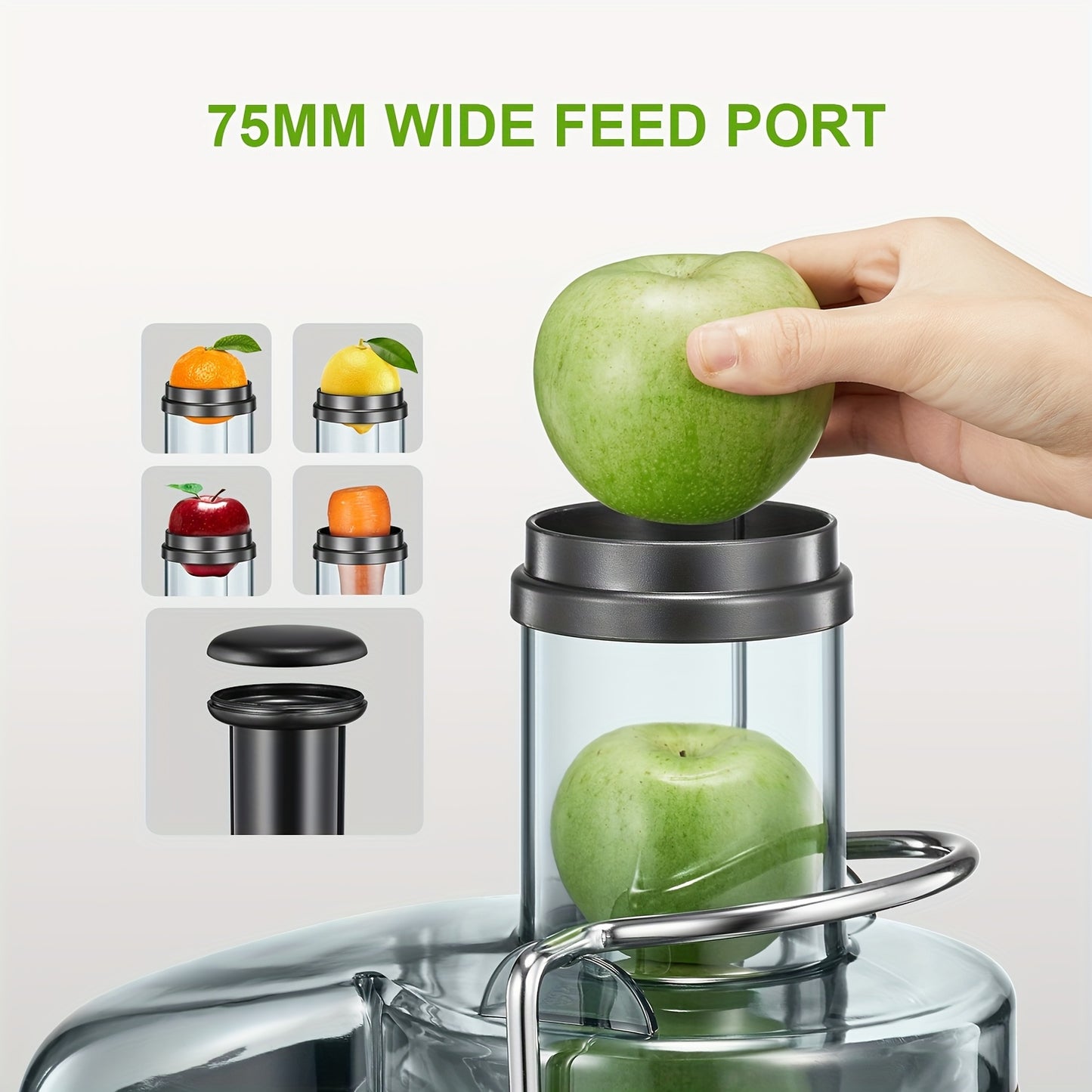 800W Juicer Machines, Juilist Juicer Machines Vegetable And Fruit Easy To Clean With 3" Wide Mouth And Anti-Drip, Compact Centrifugal Juicer Extractor Dual Speeds, Recipe & Brush