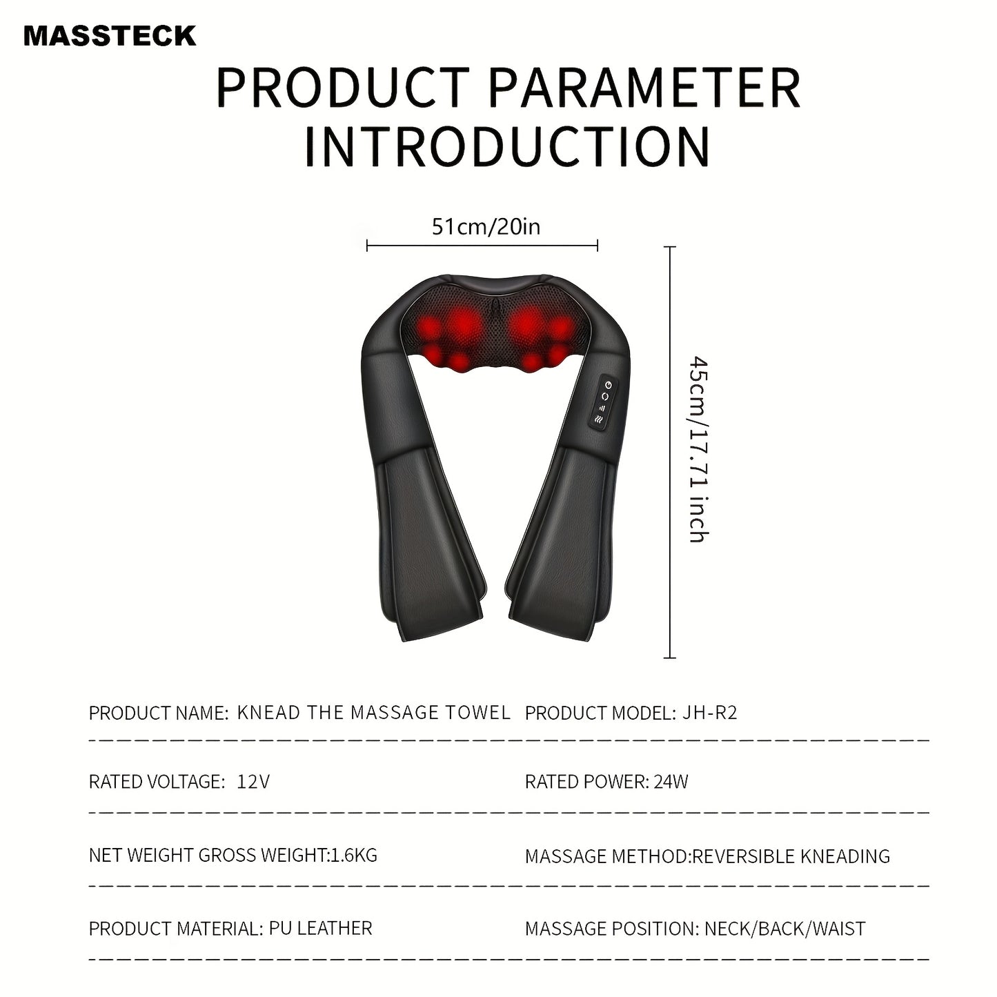 MASSTECK Shiatsu Neck Massager with Heat, 3D Kneading for Neck Back Shoulder, Relax at Home Office & Car, Gift for Mom Dad Women Men, Christmas Gift