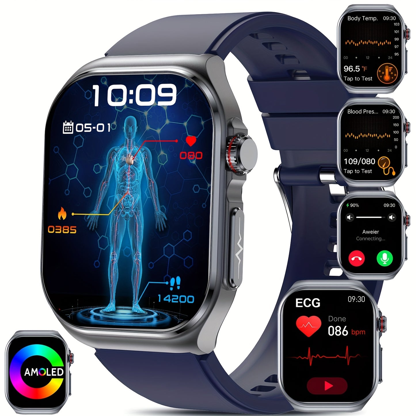 Marsyu Smartwatch AMOLED Display With NFC And 530mAh Battery