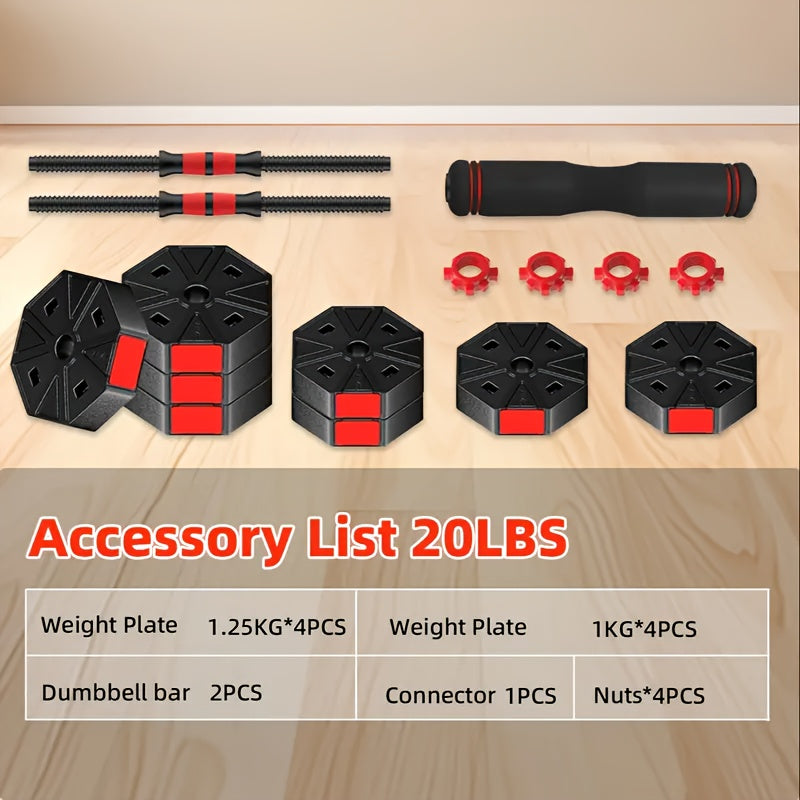 Adjustable Dumbbell Set, 20/70lbs Free Weight Set with Connector, 2 In1 Dumbbells Set Used As Barbell, Dumbbells, Fitness Exercises for Home Gym Suitable