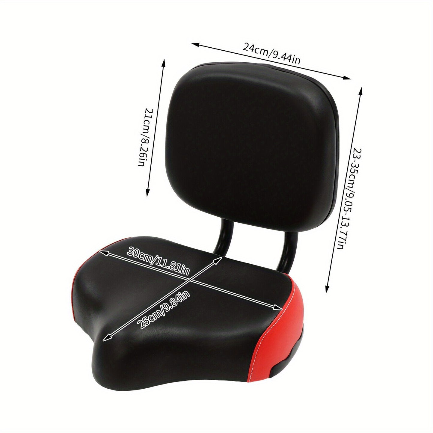 OUKANING Bike Seat With Backrest Heavy-Duty Wide Cushion Foam