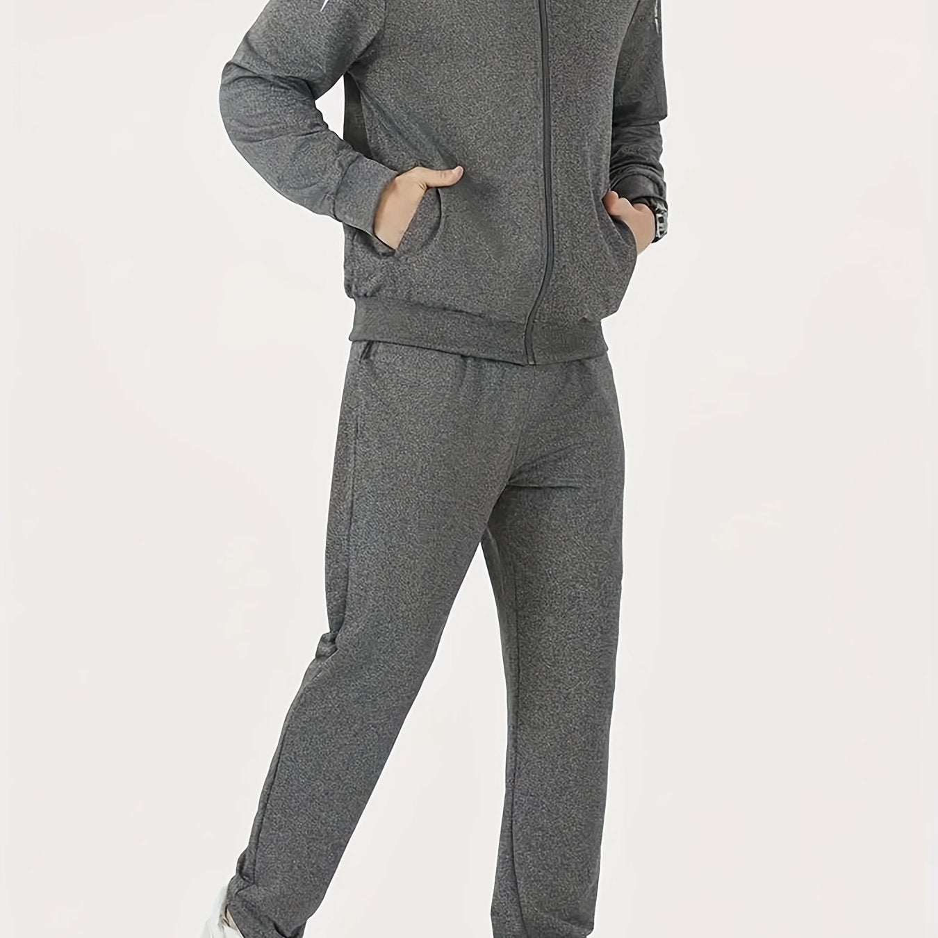 Men's Casual Sports Set: Breathable Polyester Hoodie And Joggers