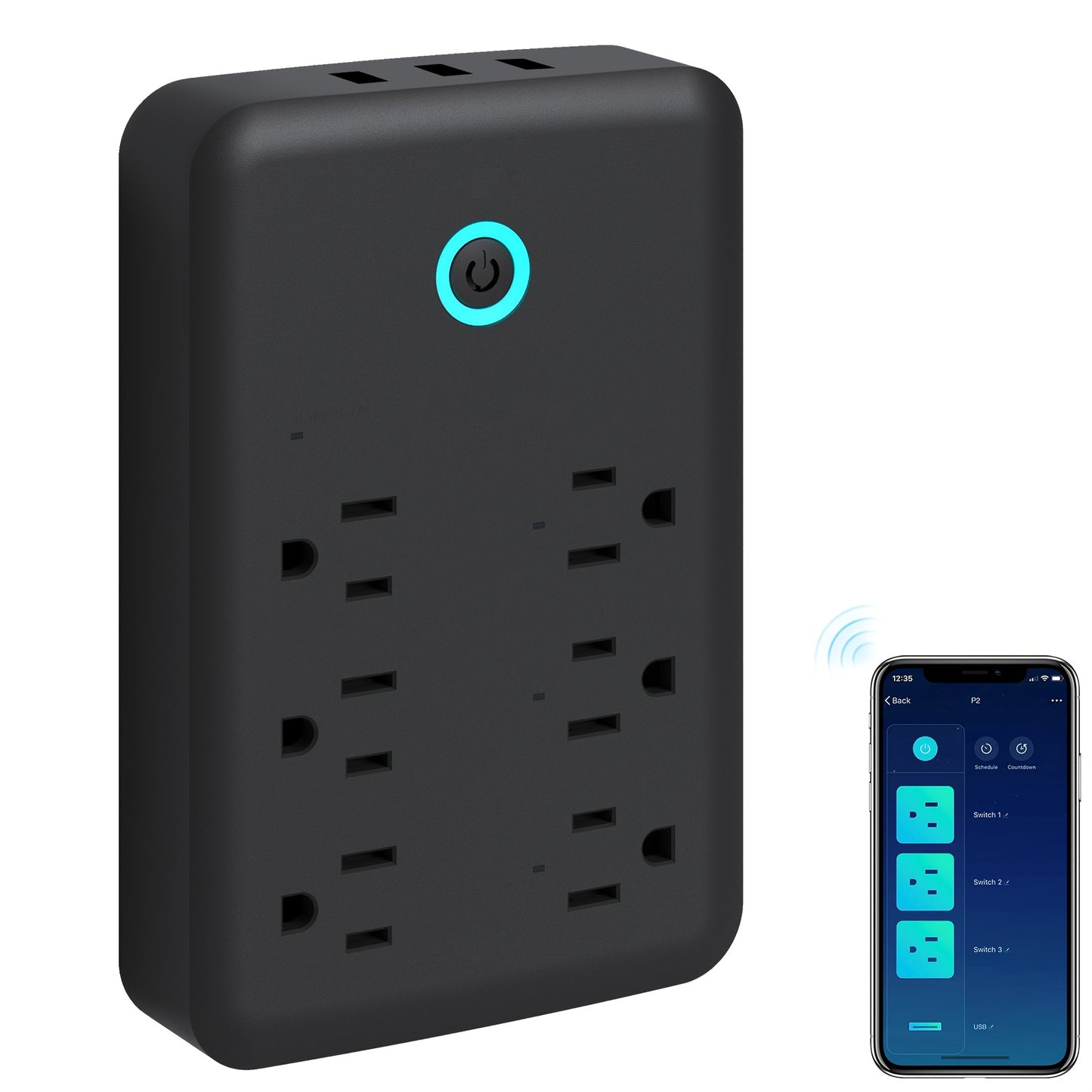 Gosund Power Strip With 3 USB Ports And Individual Outlets