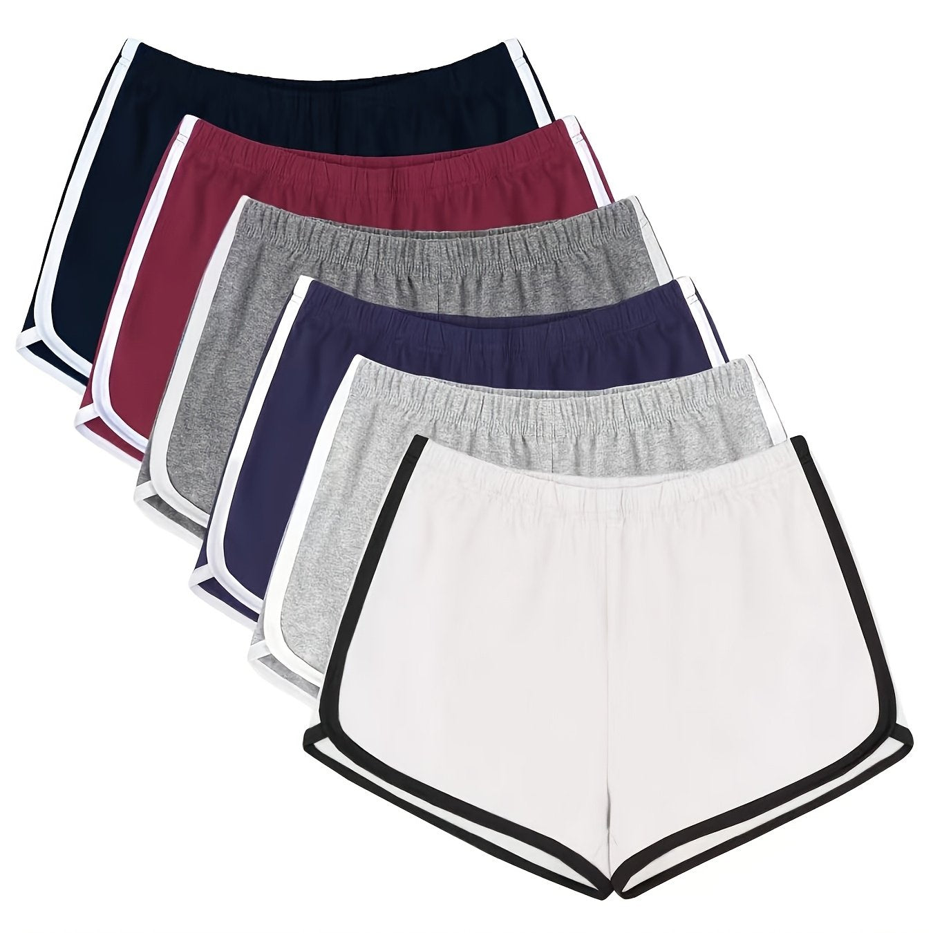 6pcs Women's Fitness Shorts - Soft, Breathable, Hip-Lifting Design, Stylish Dolphin Cut, Versatile for Gym, Cycling, Hiking & More, Spring Clothes, Summer Clothes, Valentine's Day Gifts, Easter Gifts, Discounted