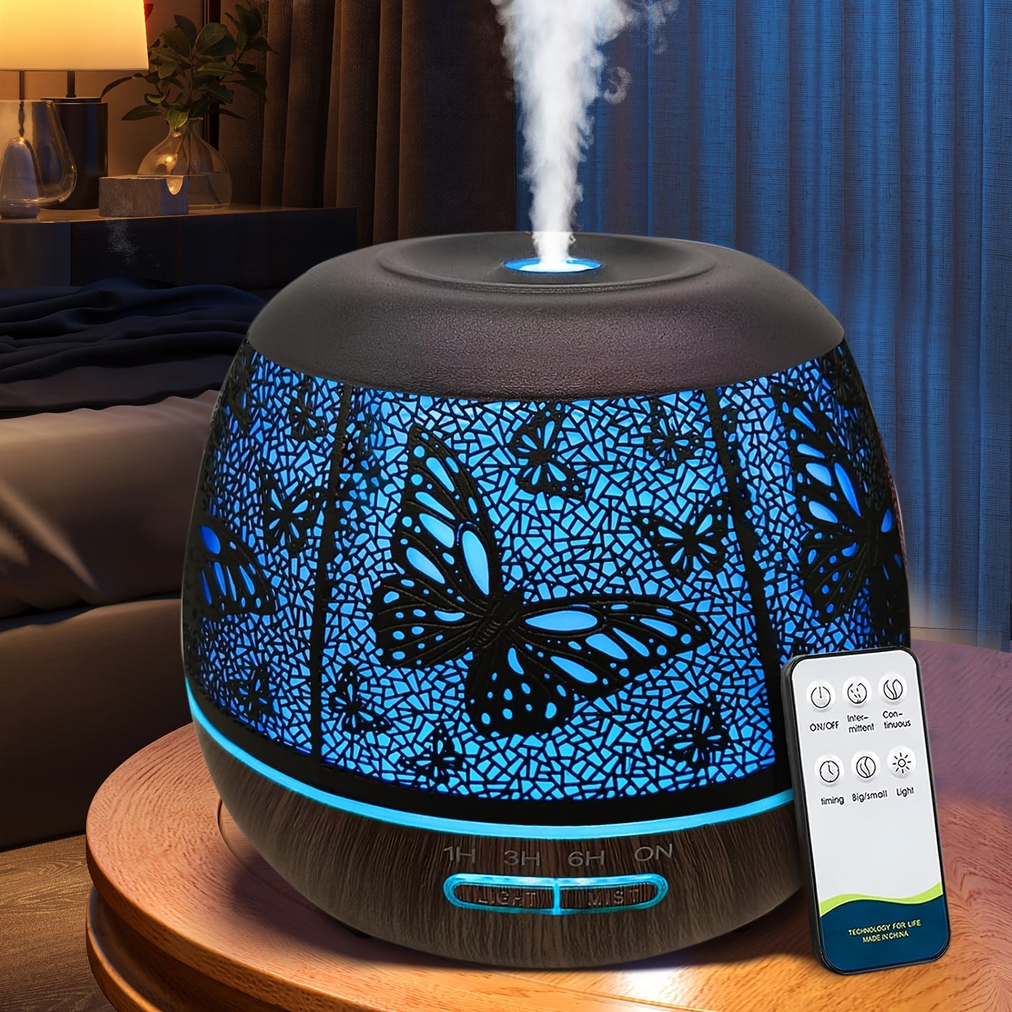 NANAROCCID Metal Aromatherapy Diffuser With 7-Color LED Lights