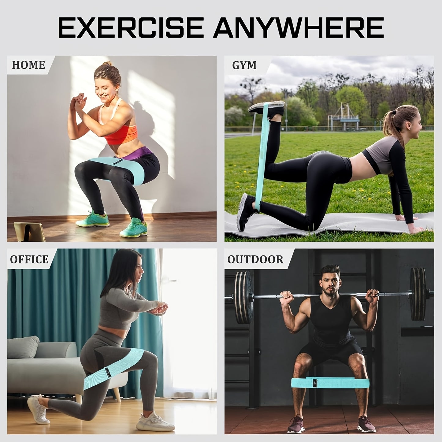 UNIT Fabric Resistance Bands Non Slip Leg and Glute Set