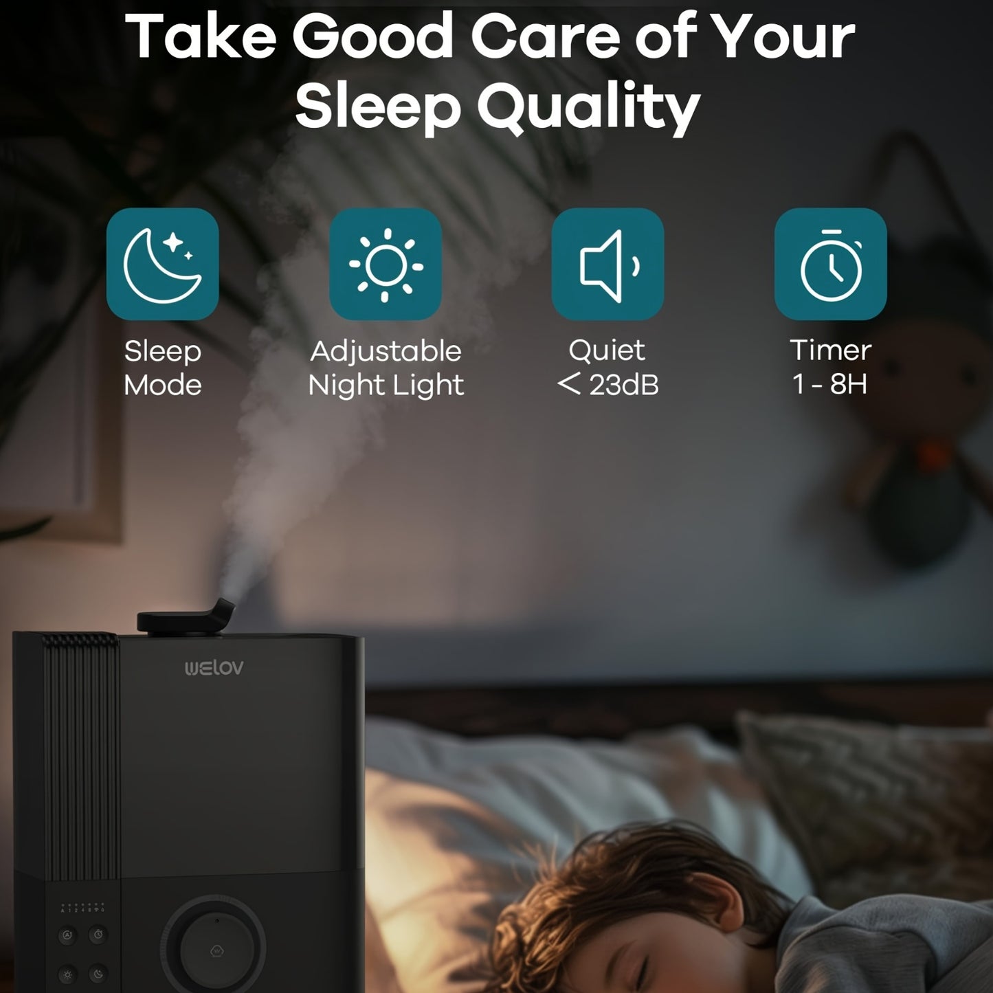 WELOV Smart Humidifier Top Fill Cool Mist Oil Diffuser