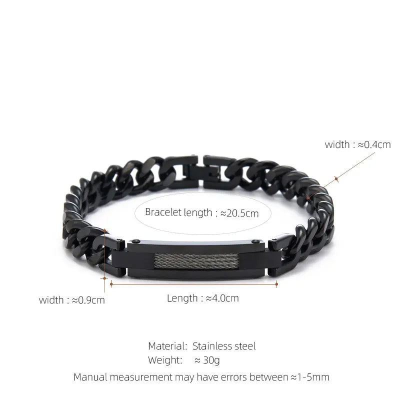 Anti Tarnished 316L Stainless Steel Fashion Men's Bracelet & Bangle 14K 18K Gold Plated Engravable Bracelet Blanks For Men
