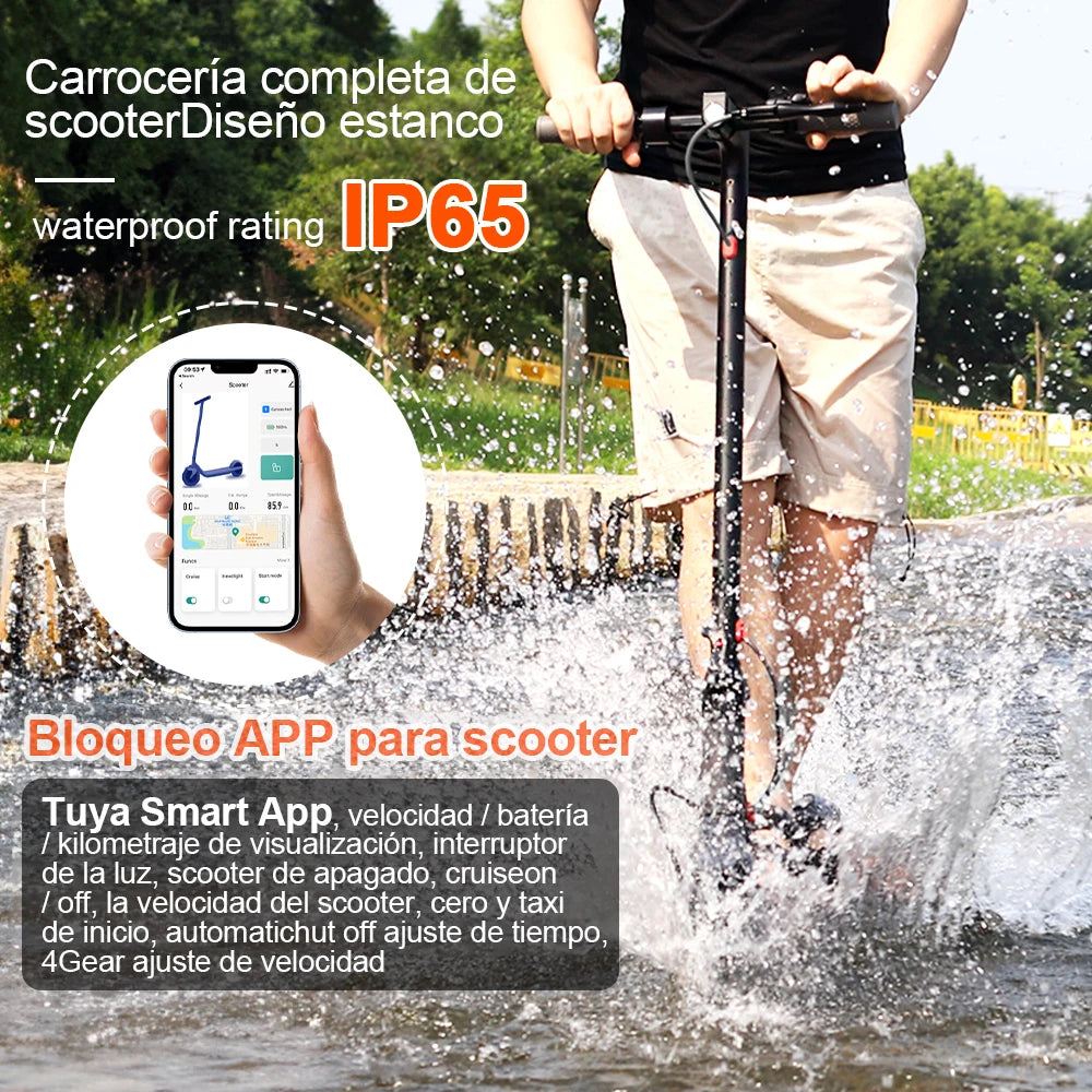 LADPED Electric Scooter 350W 19mph APP Smart Scooter Shock-absorbing Anti-skid 8.5 Inches Folding waterproof Electric Scooter