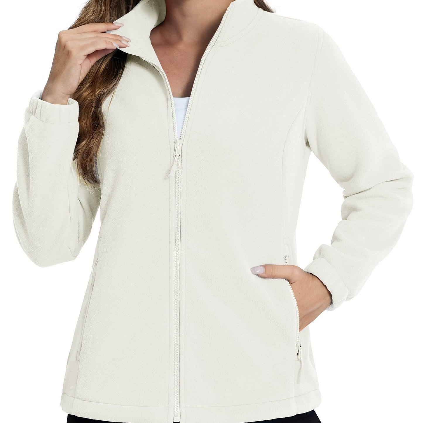 MAGNIVIT Women's Full-Zip Jacket, Stand-Collar Lightweight Polyester