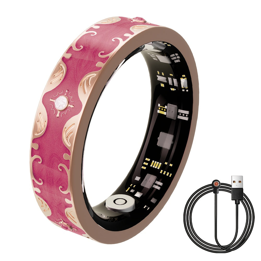 Smart Ring for Women - Activity Ring and Fitness Tracker with Step, Distance, Calorie, Menstrual Cycle Tracker, Health Rings for iPhone Android, No Subscription Fee, IP68 Waterproofing Intelligent Ring - Ideal Gift for Mom/Gi