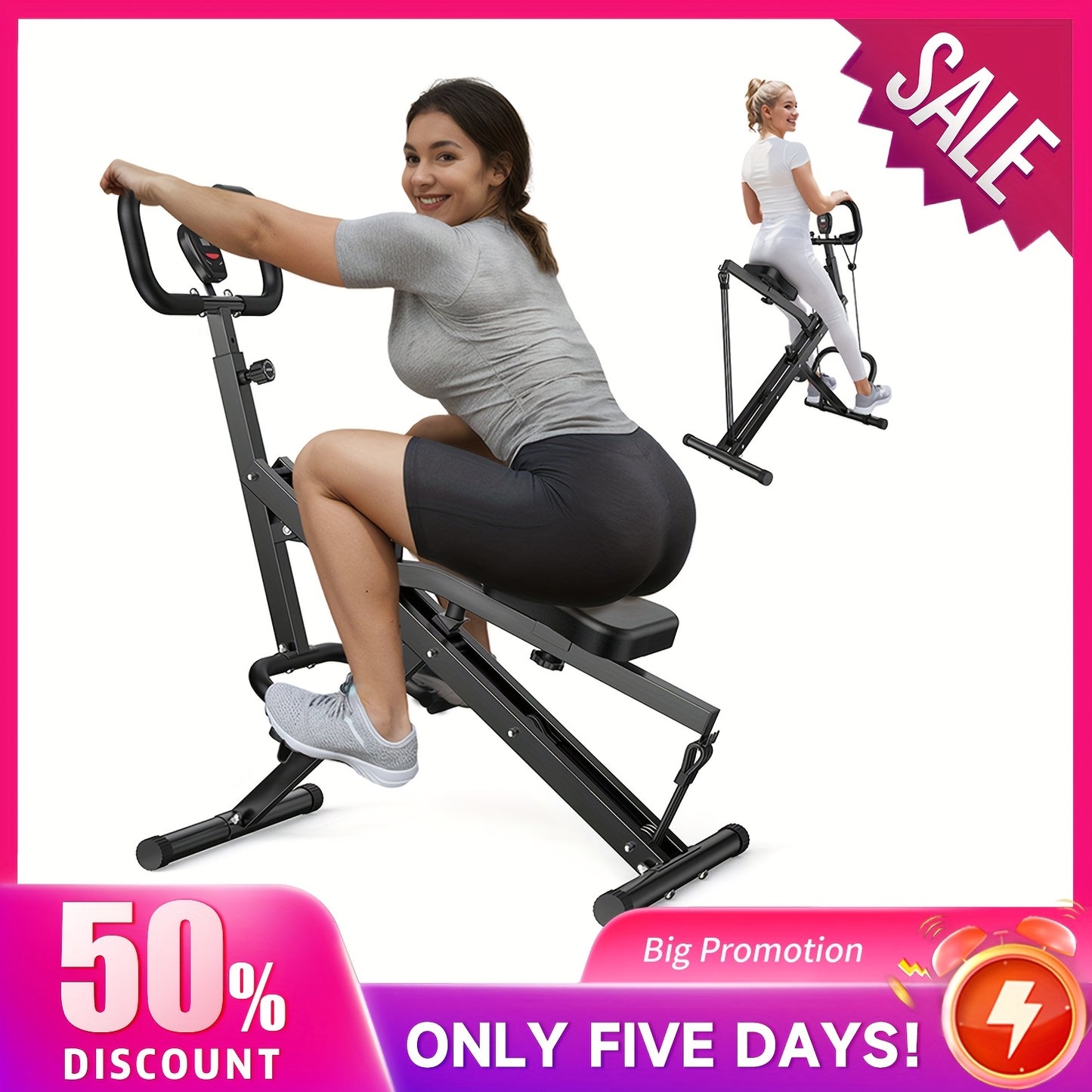Foldable Squat & Rowing Machine for Women Suitable for Home Gym, Adjustable Resistance Deep Squat Rowing Equipment with System, 330LBS Weight Capacity, Ab/Back/Leg Workout Machine for Core Strength Training, Compact Fitness G