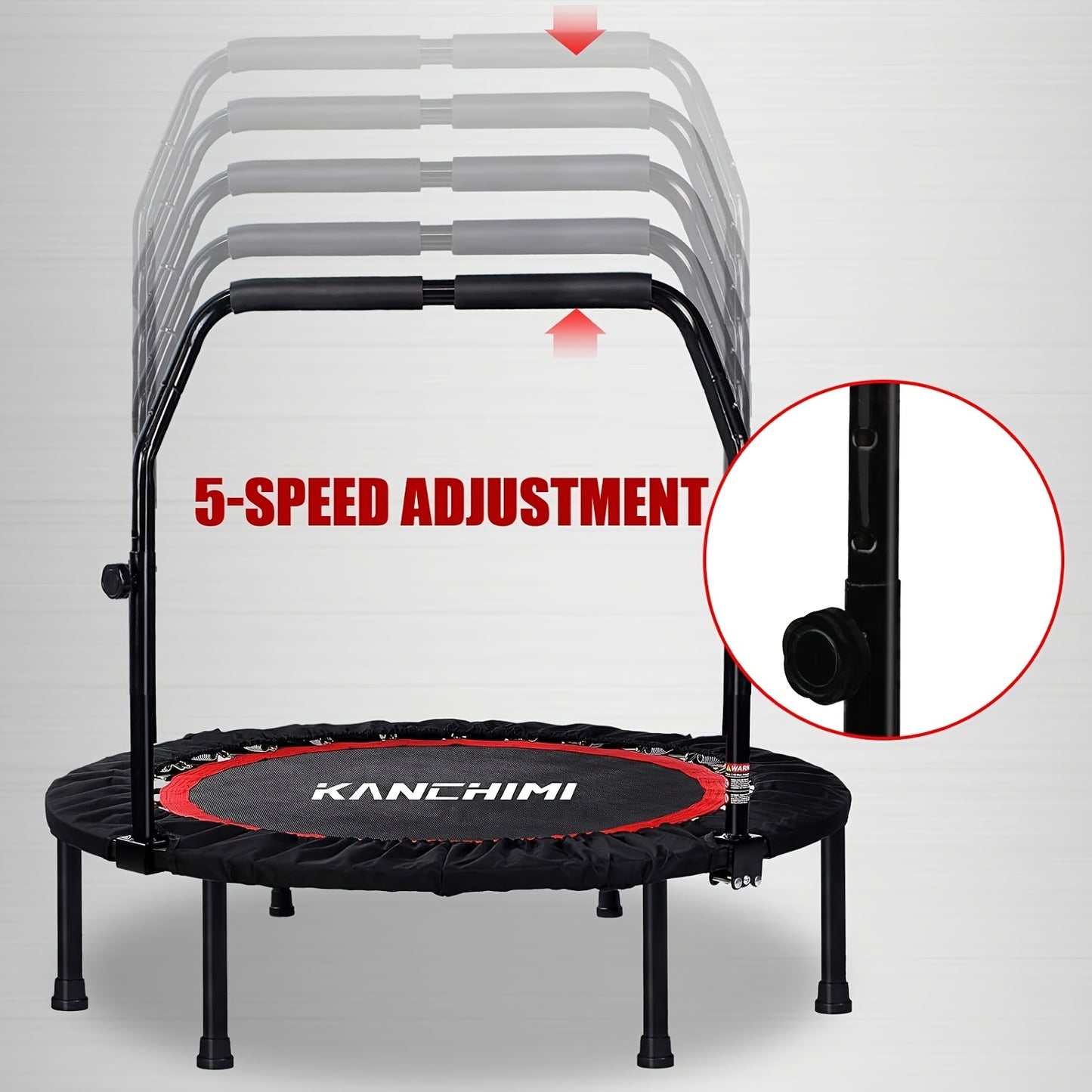 KANCHIMI Foldable Mini Trampoline With Bungees For Adults