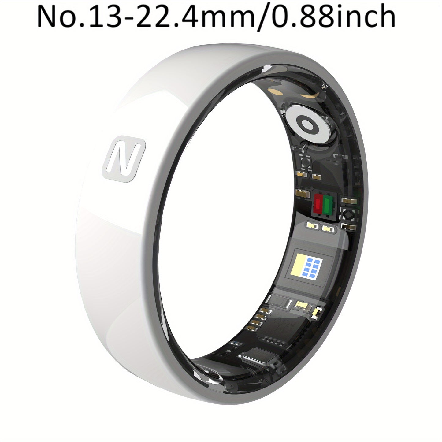 Smart Ring Stainless Steel Fitness Tracker With Crystal Case