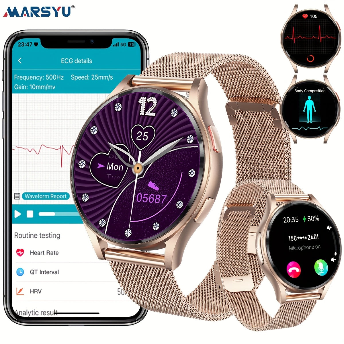 New Smart Watch for Women Men, 1.43'' AMOLED Screen, BT5.3 Call, 260mAh Battery, 130+ Sport Modes, Motion Tracking, SOS Emergency Call, AI Intelligent Voice, Message Reminder, Weather Forecast, Fitness Tracker for IOS & Andro