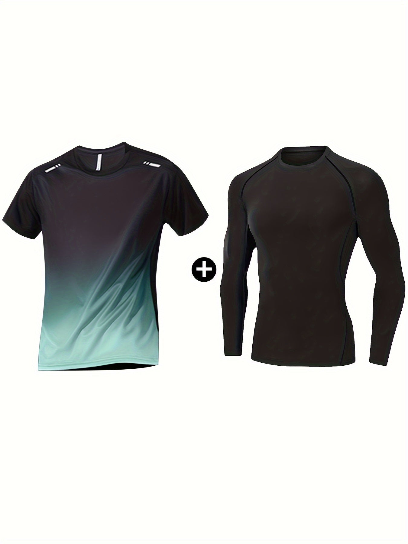 Men's Two Piece Set Quick Dry Tee Elastic Compression Top