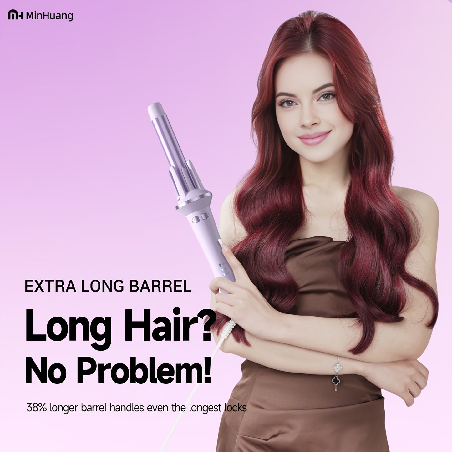 1pc-FCC! Automatic Hair Curler 28mm - Rotating Curling Iron with 3 Heat Settings, Safe Touch Cool Tip & 110V US Plug, Burn Protection for Beginners, Salon Results at Home