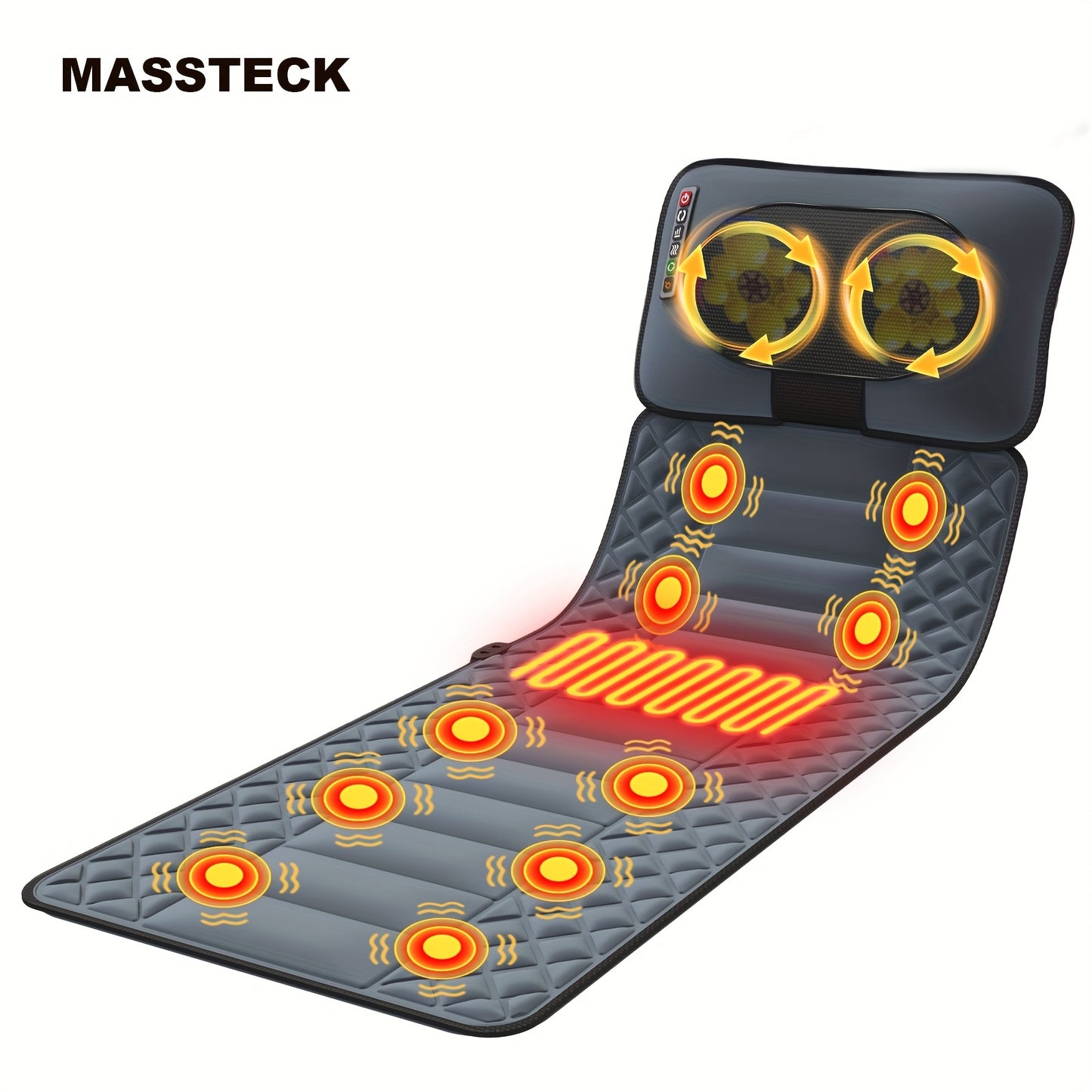 MASSTECK Massage Mat With Shiatsu Neck Massager And Back Heating