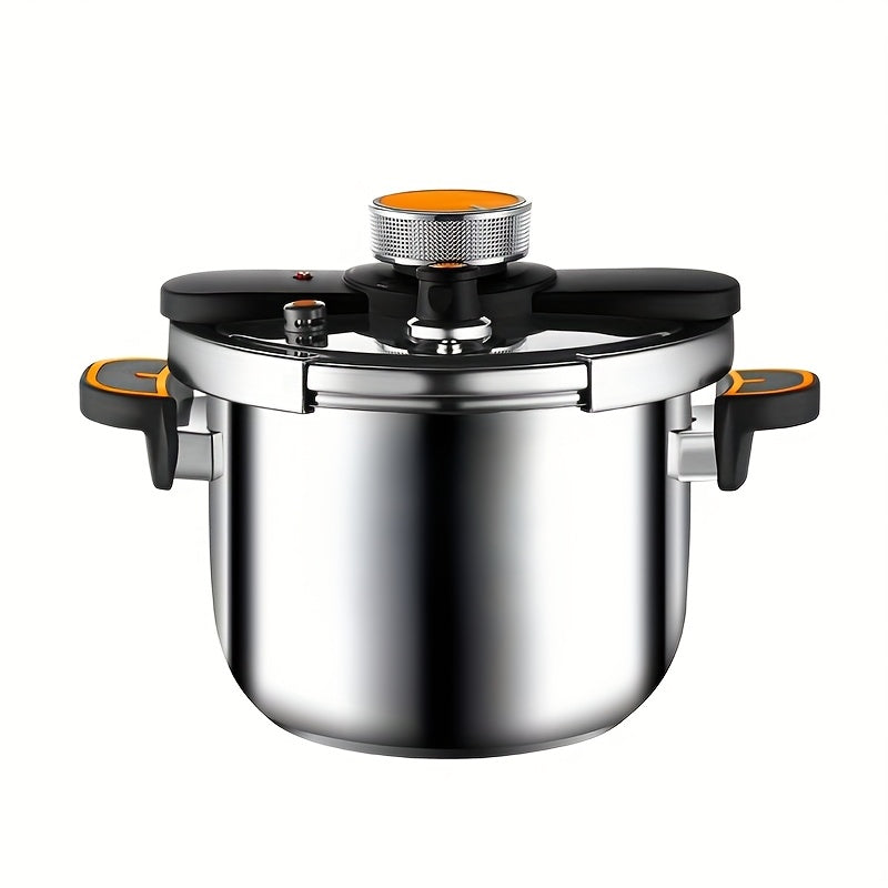 Stainless Steel Pressure Cooker - High-Pressure Fast Cooking with One-Touch Locking Lid, Induction & Gas Stove Compatible, 201 Stainless Steel Construction, Safety Valve & Pressure Gauge, Lightweight & Durable for Indoor/Outd