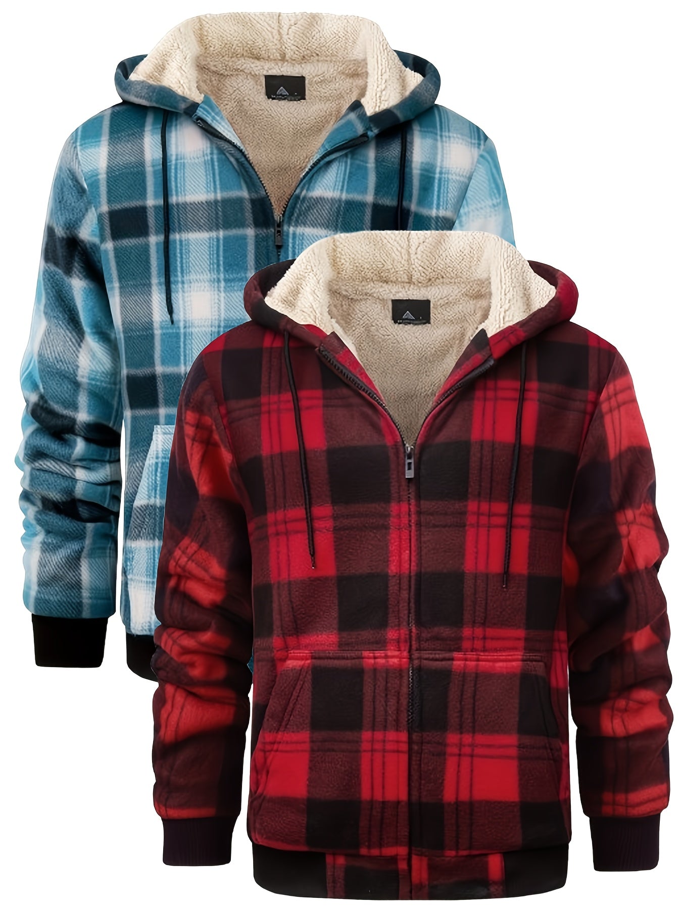Men's Hooded Jacket Flannel-Lined Winter Outerwear Casual