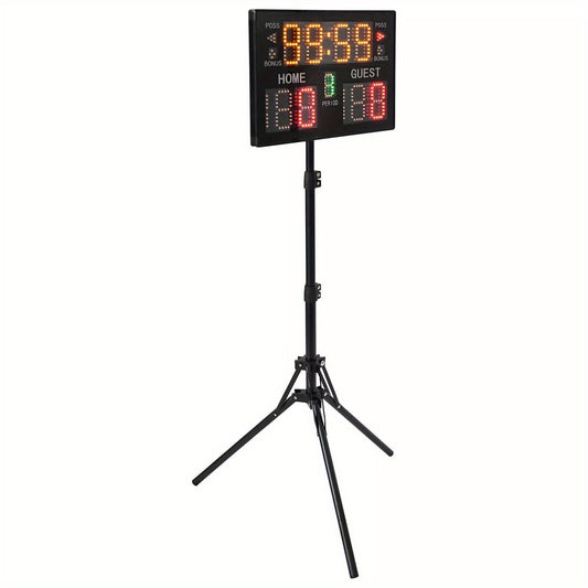 High-Quality Electronic Digital Scoreboard with Timer Clock, LED Display, Free-Standing Design for Sports Tournaments and Events, Event Scoring System, Game Score Tracker, Portable Scoreboard, Sleek Sports Timer, Battery, Dur