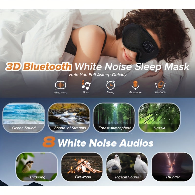 LC-Dolida Sleep Headphones Sleep Mask, Wireless 3D Light-Blocking