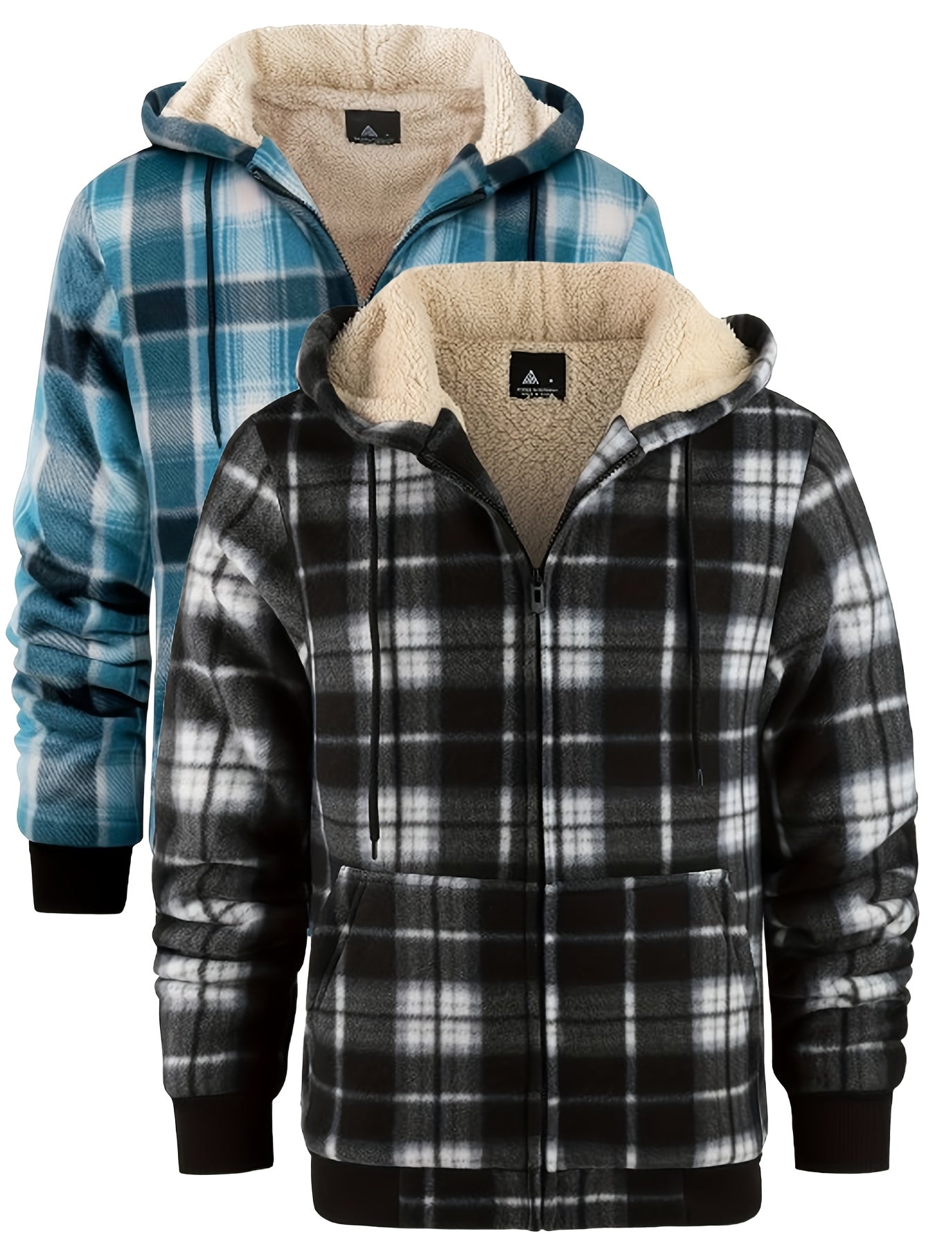 Men's Hooded Jacket Flannel-Lined Winter Outerwear Casual