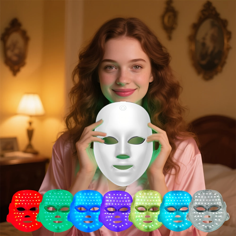 Home USB powered 7 color LED facial beauty instrument facial care tools