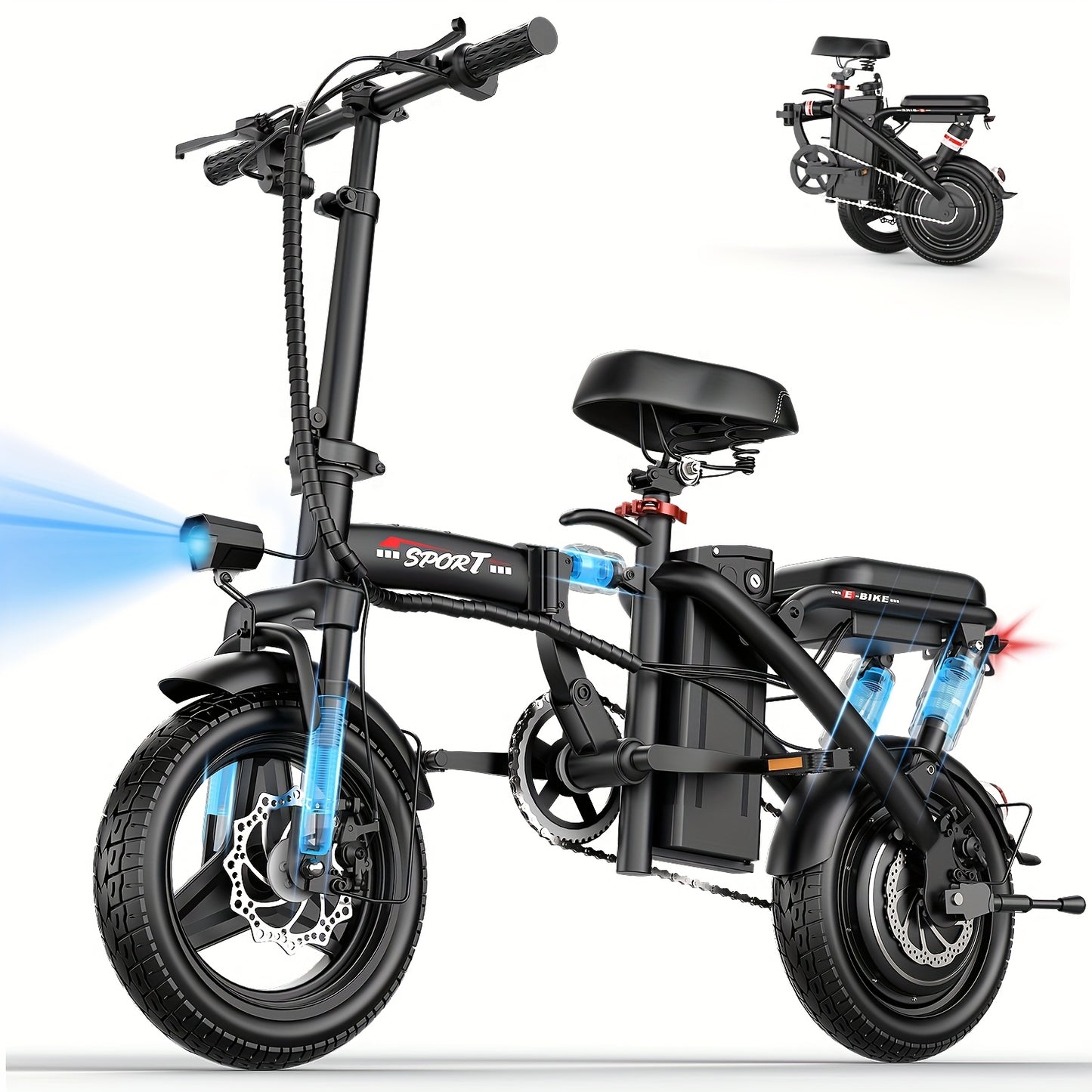 Electric Bike Folding 650W 48V Rechargeable Battery