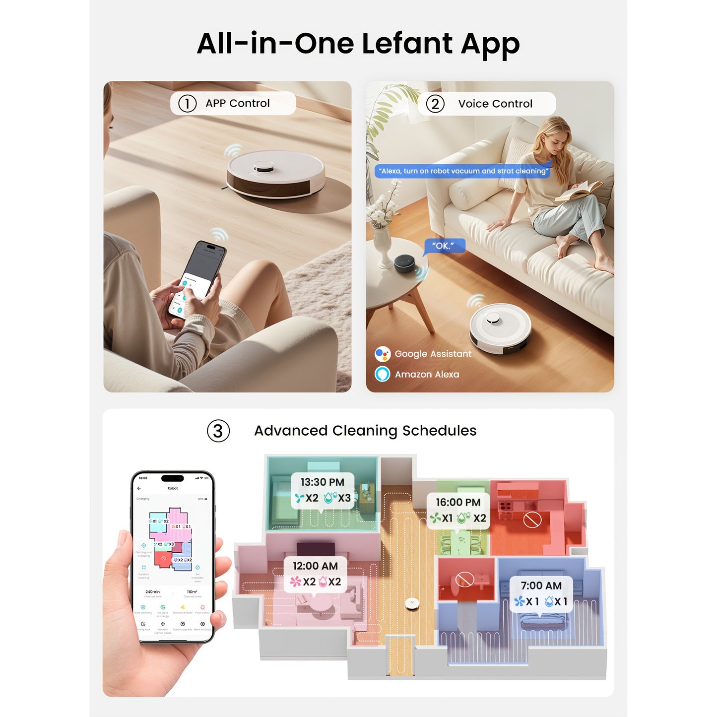 LEFANT Robot Vacuum And Mop Combo With LiDAR Navigation