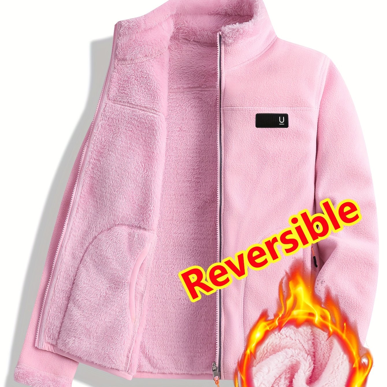 Jacket Reversible Fleece For Fall And Winter Daily Wear