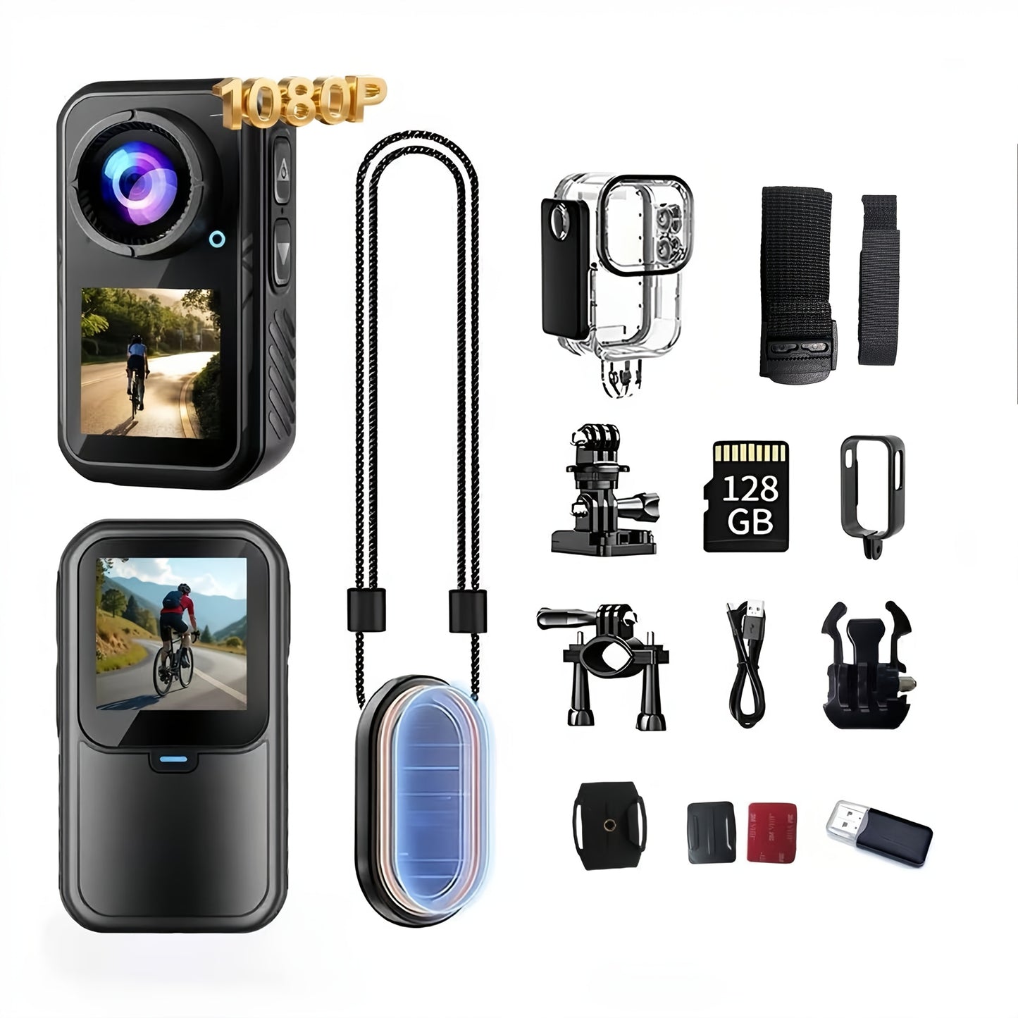 MUOXUEQN Thumb Camera 5K Ultra HD 60fps Wearable Action