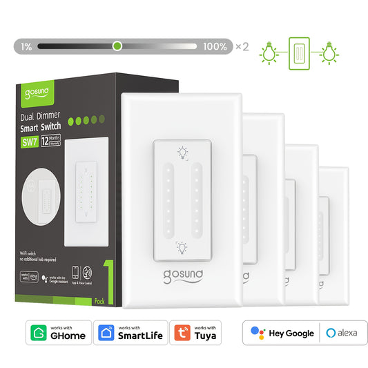 Gosund Smart Dual Dimmer Switch For Alexa And Google Home
