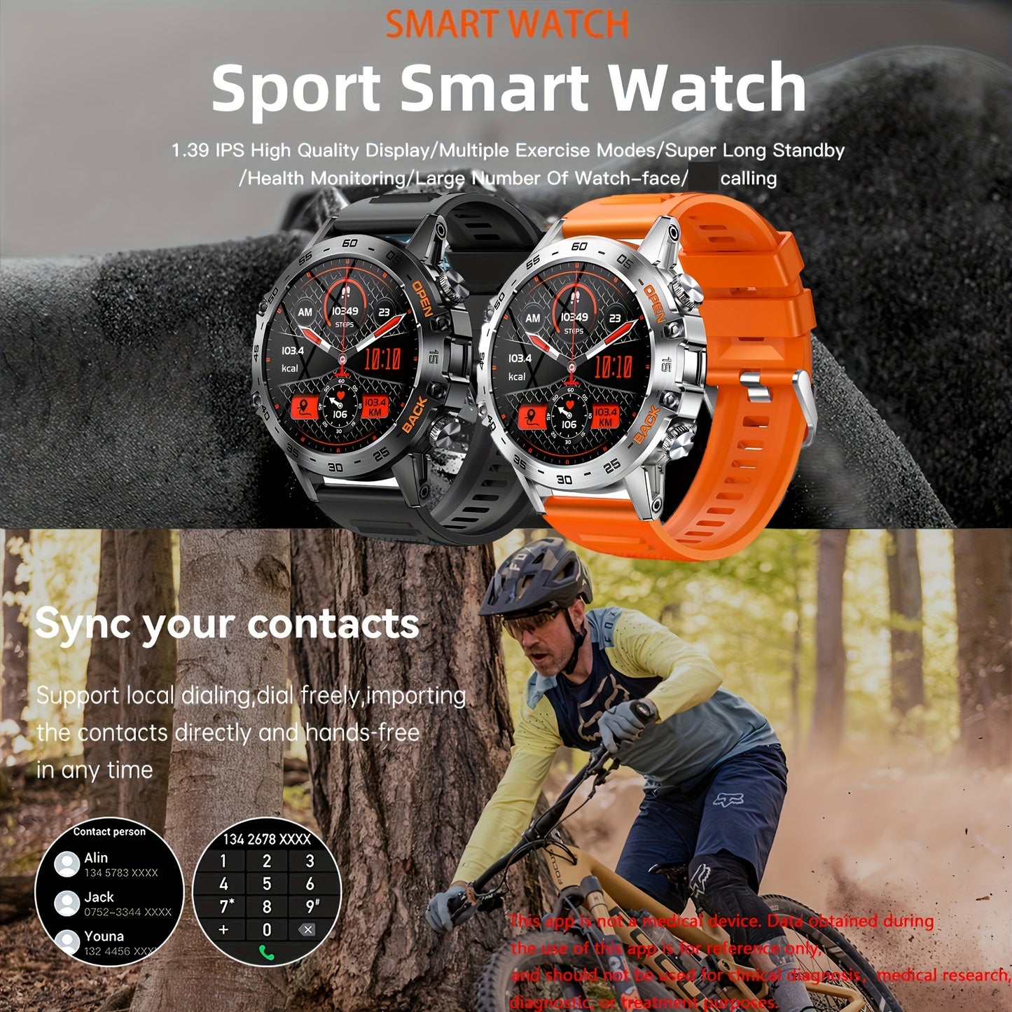 SGDDFIT Smartwatch For Men Dial Calls, Activity Tracker, 3 Straps