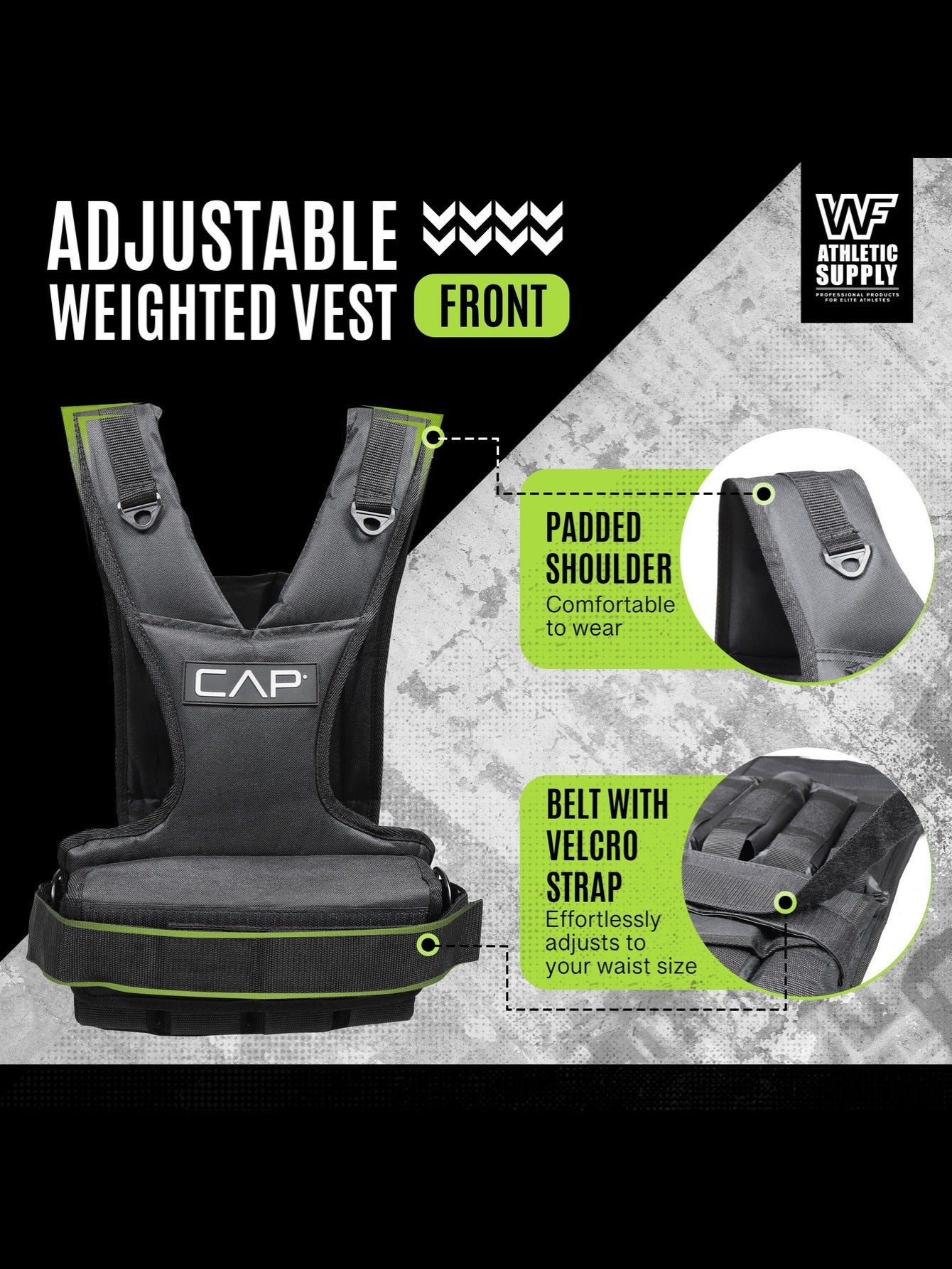 CAPHAUS Weighted Vest Adjustable 30lb Strength Training
