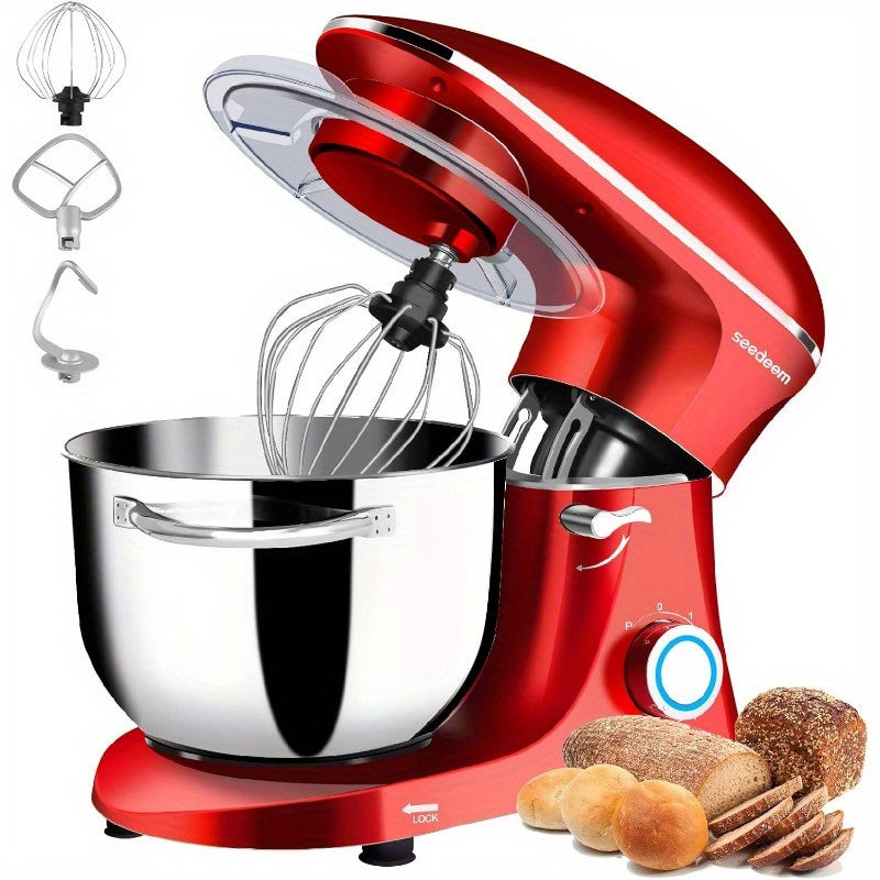 [Seedeem Electric Stand Mixer] Seedeem 6Qt Electric Stand Mixer, 660W 6-Speeds Tilt-Head with Dishwasher-Safe Dough Hook, Wire Whip & Beater for Daily Use, Black