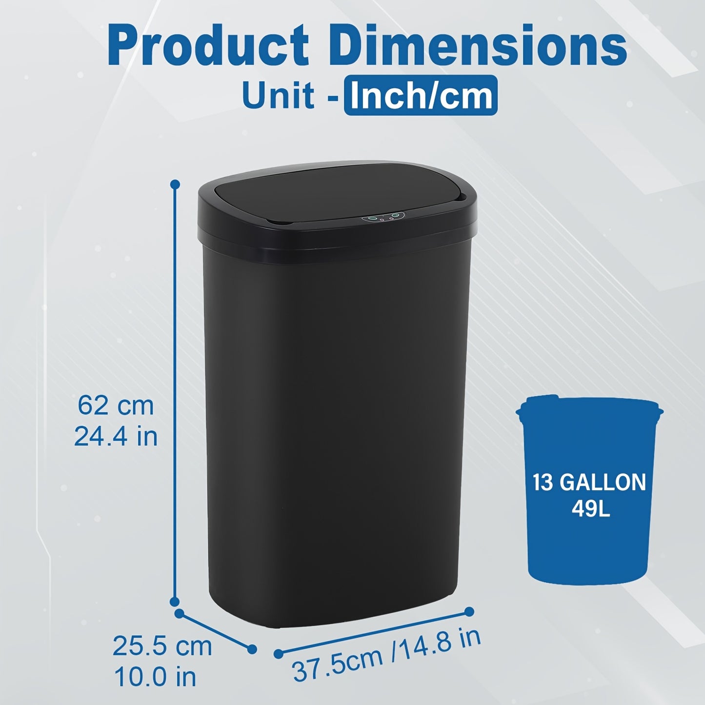 DOPINMIN Touchless Trash Can With Automatic Sensor Plastic Waste Bin