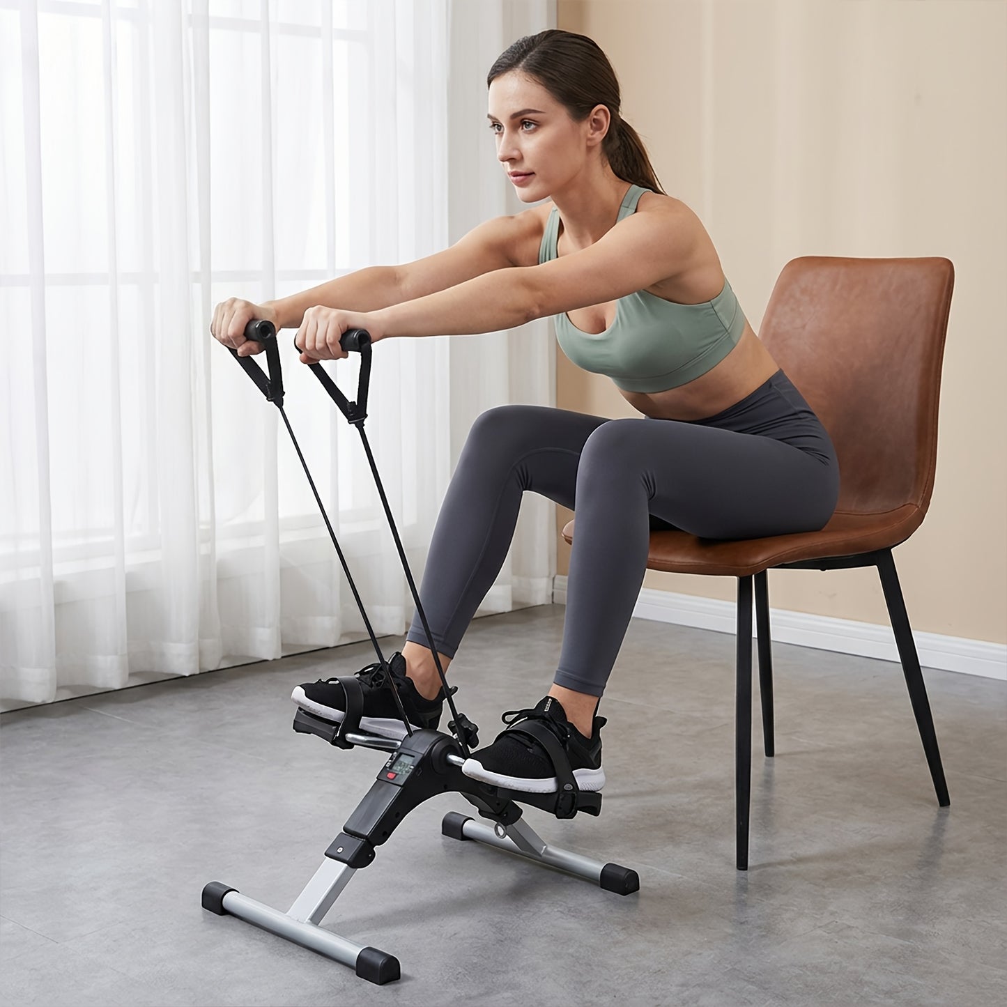 Mini Exercise Bike With LCD Display And Adjustable Resistance