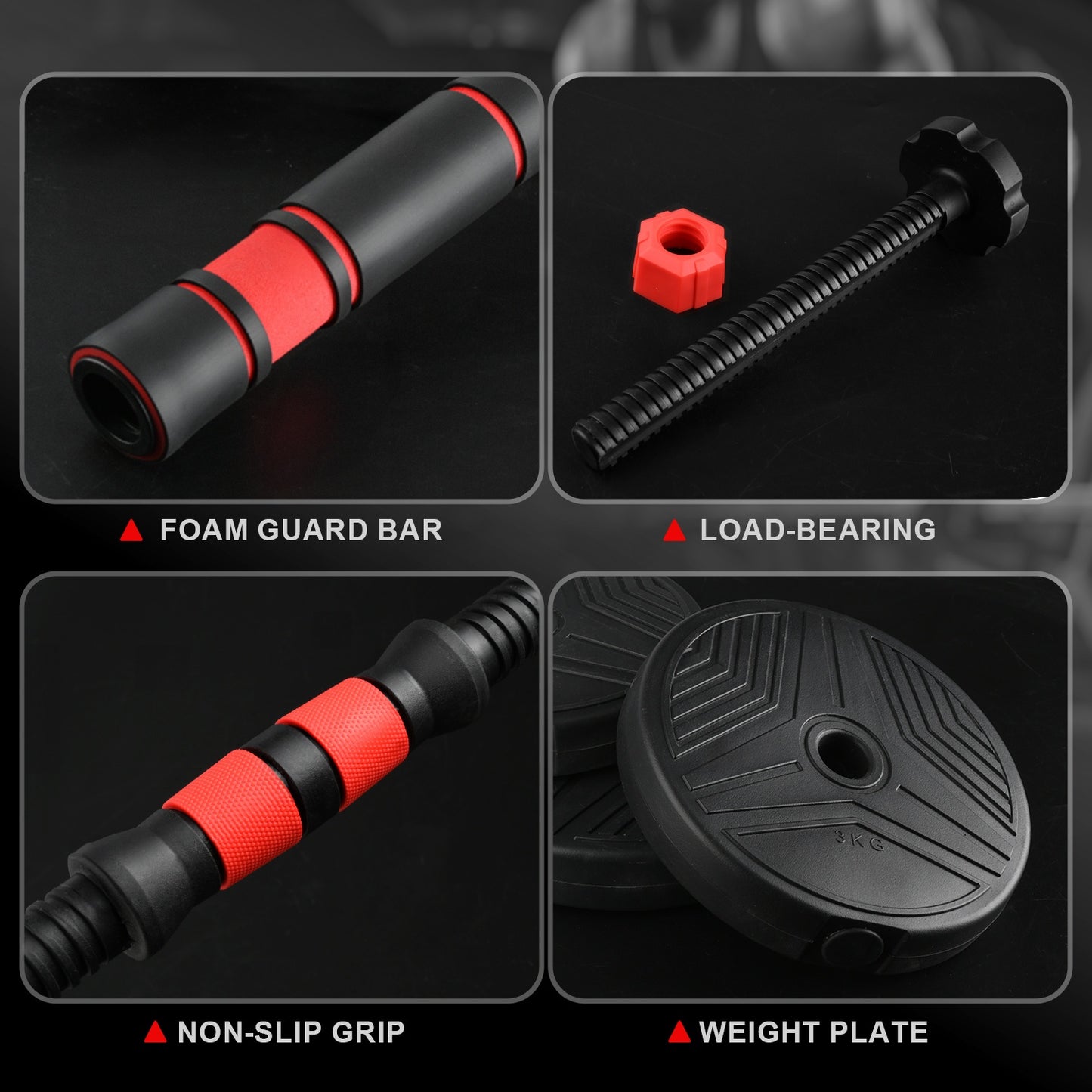 Adjustable Dumbbell Set, 20/30/40/60/90/110LBS Free Weights Set with Upgraded Nut, 5in 1 Weight Set Used As Dumbbell, Barbell, Kettlebell, Push-up Rack, Weight Plates, Home Gym Fitness Workout.Suitable for Men/Women.Great Hal
