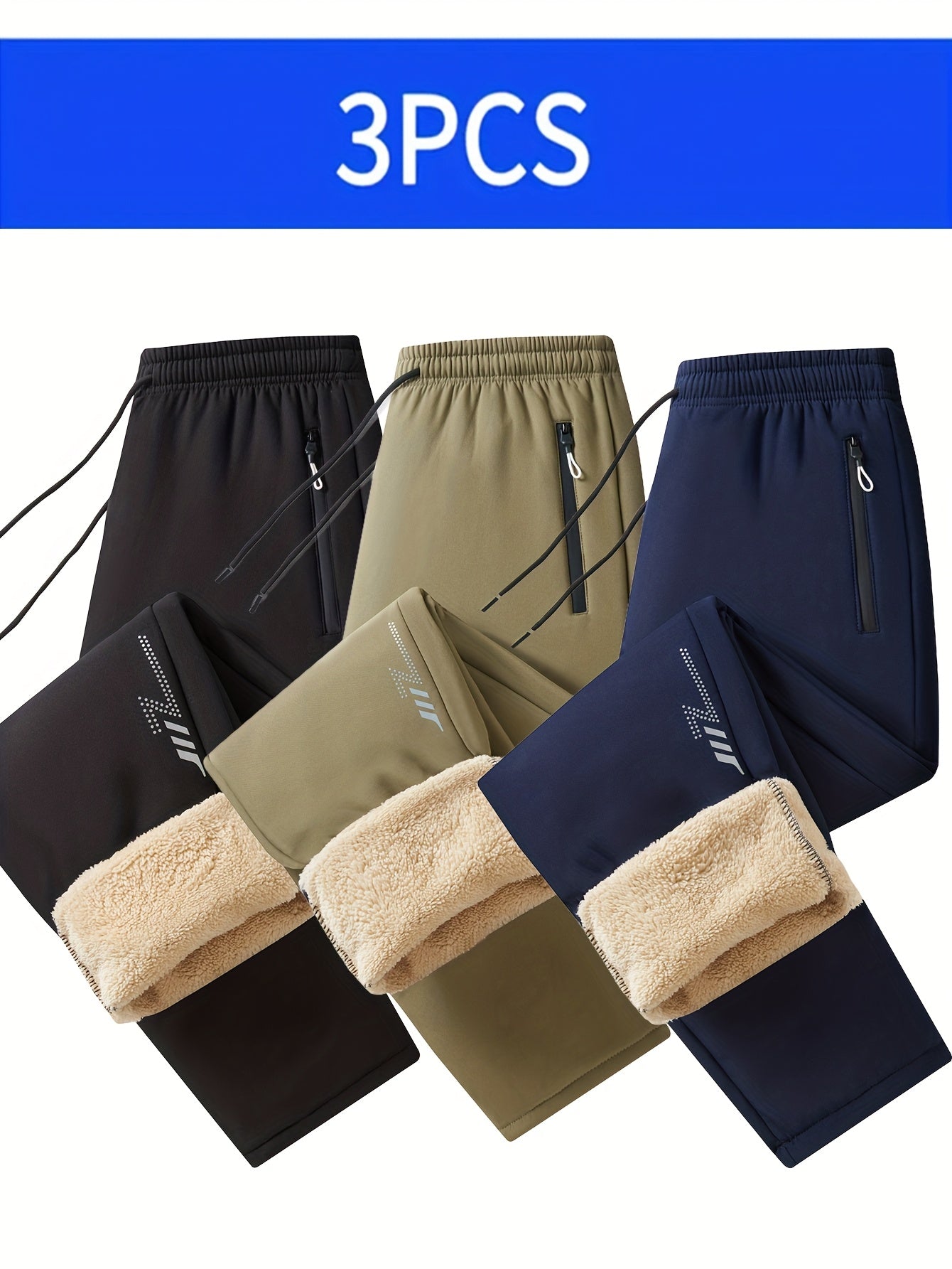Sweatpants Thermal For Outdoor Activities Zipper Pockets