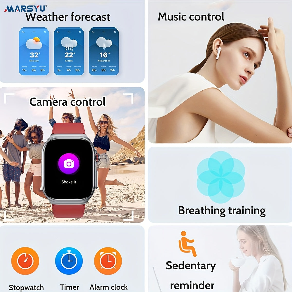 Marsyu Smartwatch AMOLED Display With NFC And 530mAh Battery