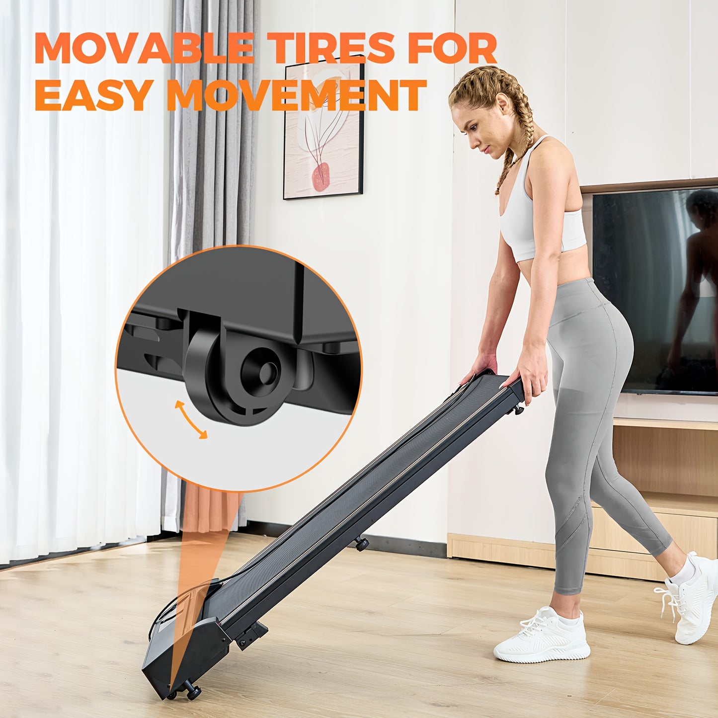 HOMSHADE 2-in-1 Walking Pad Treadmill Under Desk Portable