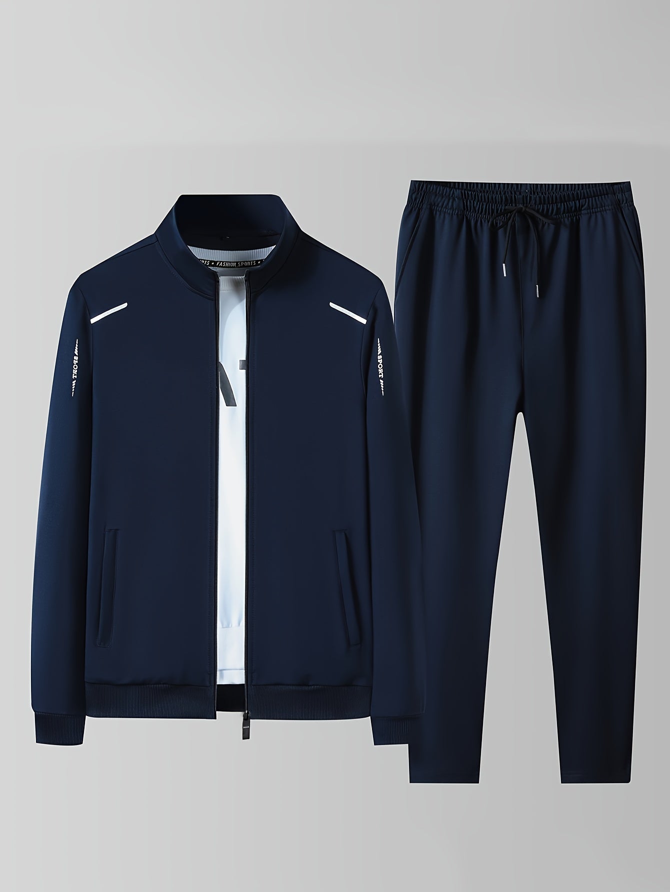 Men's Casual Sports Set: Breathable Polyester Hoodie And Joggers