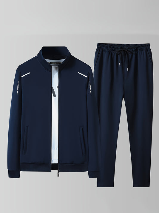 Men's Casual Sports Set: Breathable Polyester Hoodie And Joggers