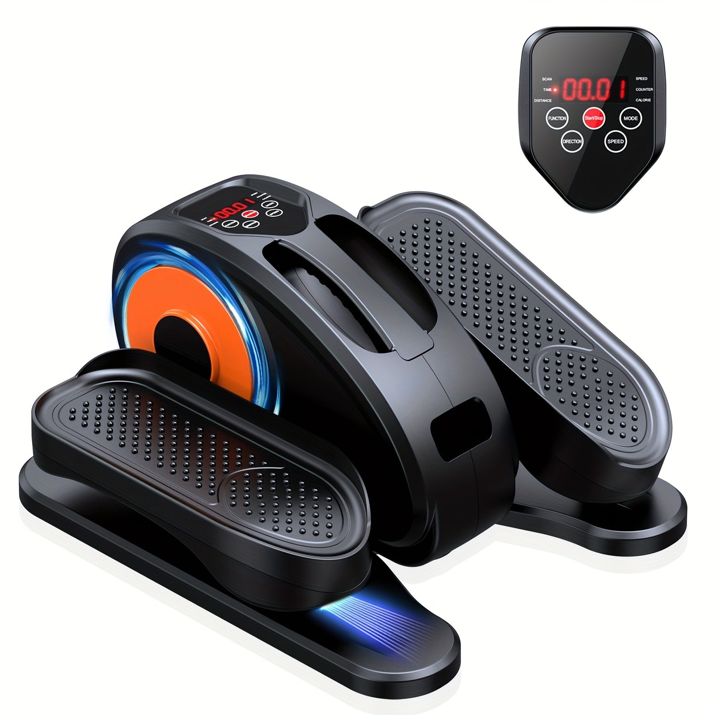 Under Desk Elliptical Machine - Fully Assembled, Quiet Portable Seated Pedal Exerciser with Remote Control & 12 Adjustable Speeds for Effortless Home Workouts