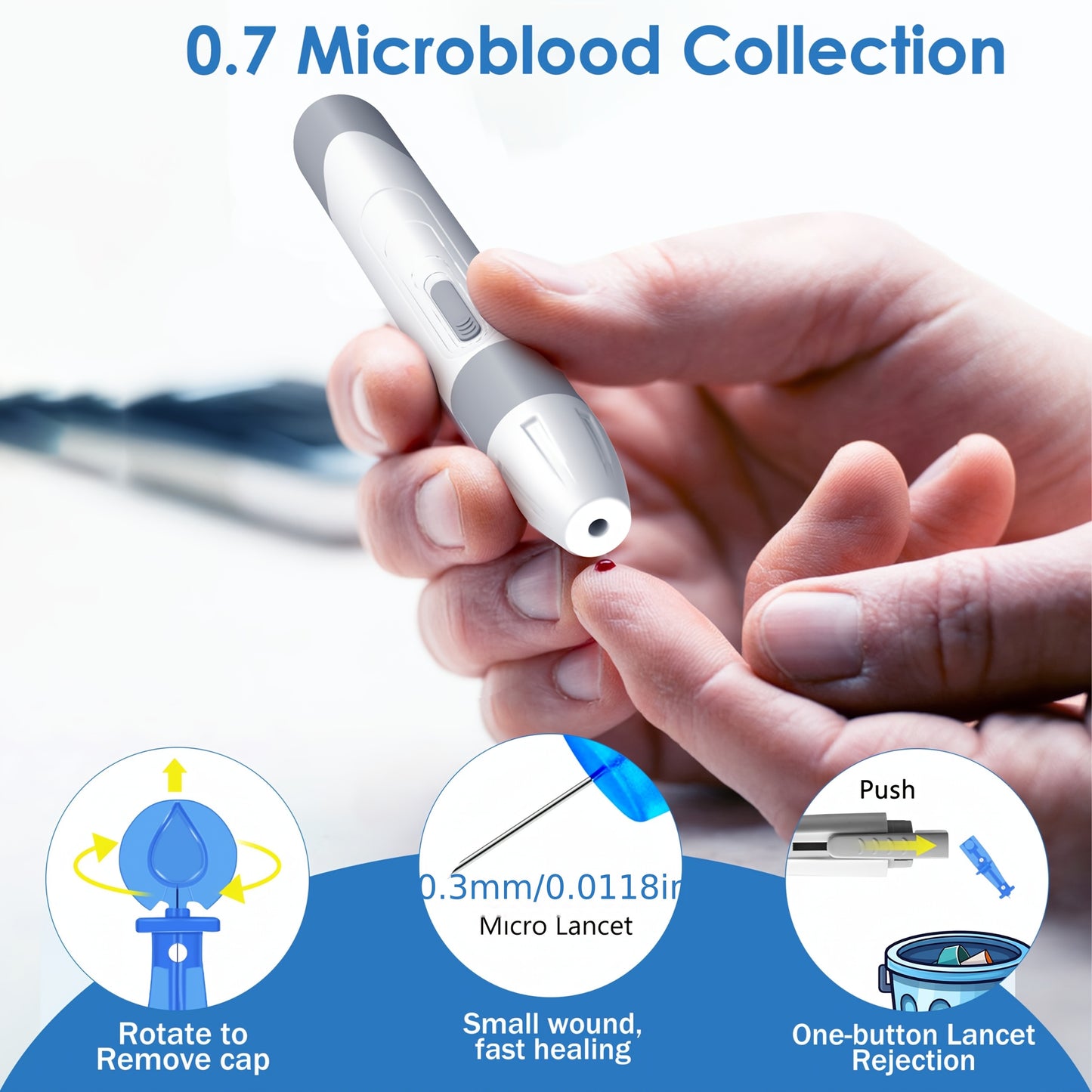LINKSUN Blood Glucose Monitor Kit With 100 Strips And Lancets