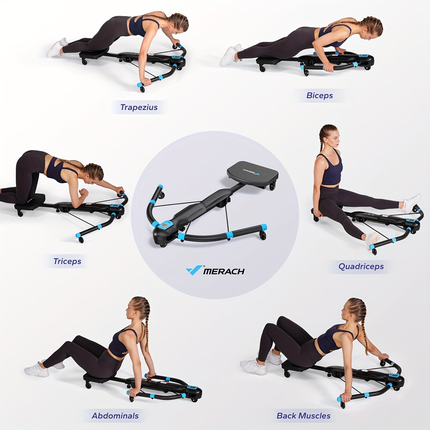 MERACH All-in-One Core Trainer Ab Machine, Rowing Machine, Dragonfly Equipment - Multifunctional Home Gym Fitness System with Full-Body Workout for Cardio, Strength Training & Belly Toning, Compact for home Gym ()