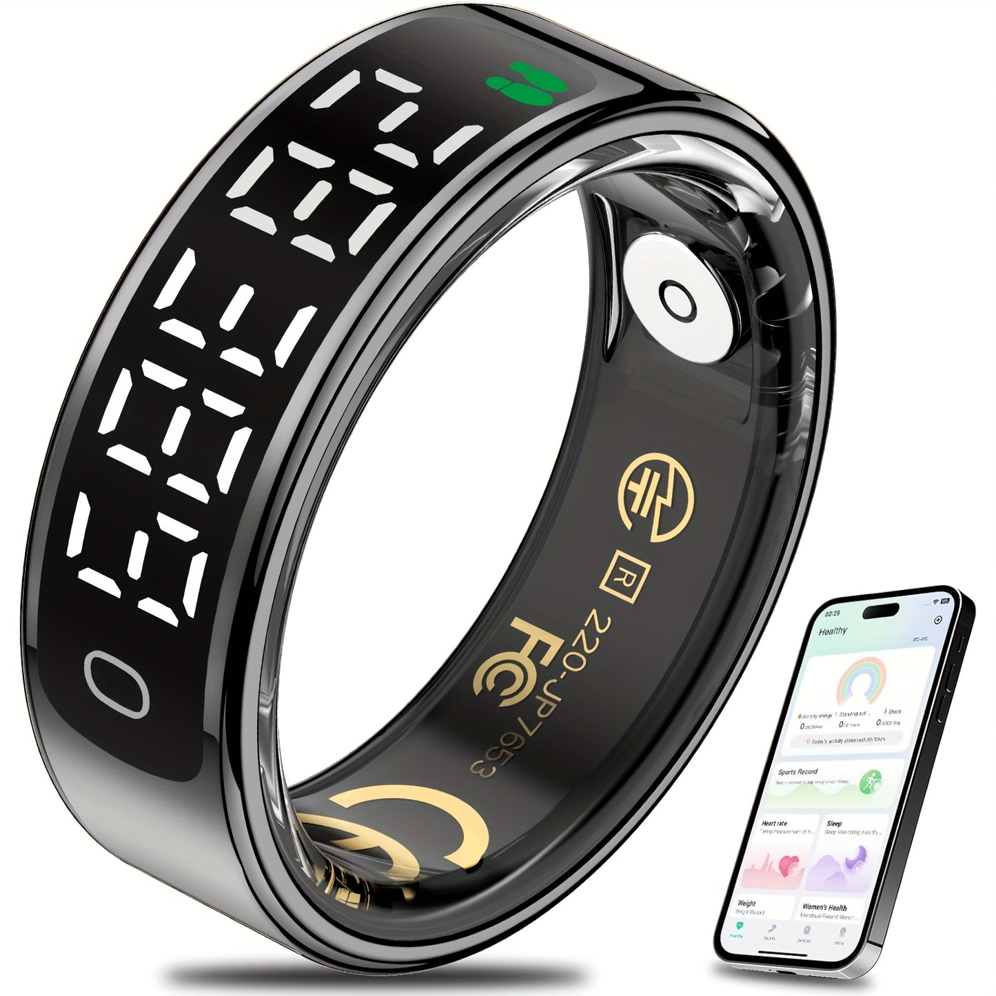 Smart Health Ring Titanium Alloy With Display